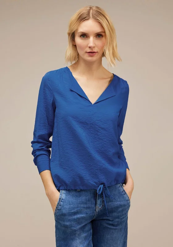 Street One Drawstring Waist Blouse, Gentle Blue