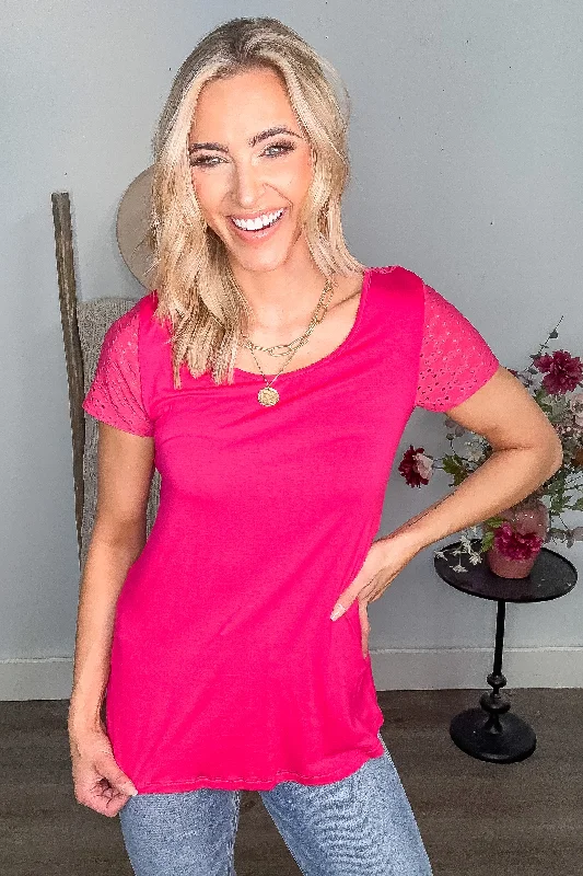 Hot Pink Back Bow Knit Top