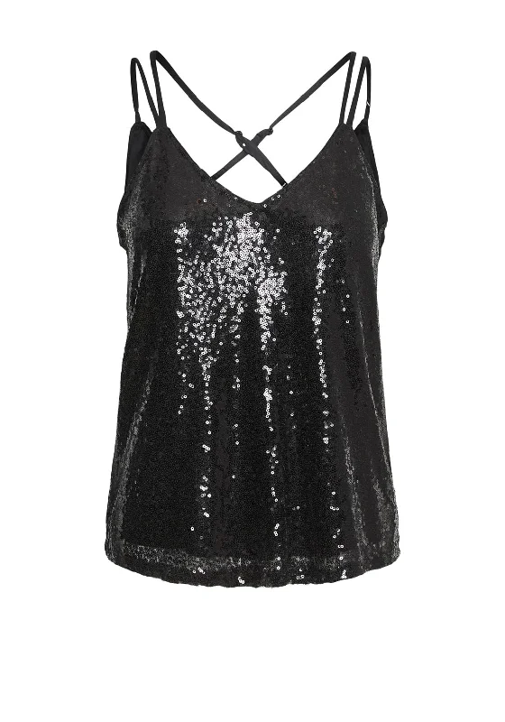 Vero Moda Sequin Cami Top, Black