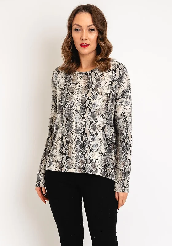 Soyaconcept Biara Soft Touch Snake Print Top, Grey