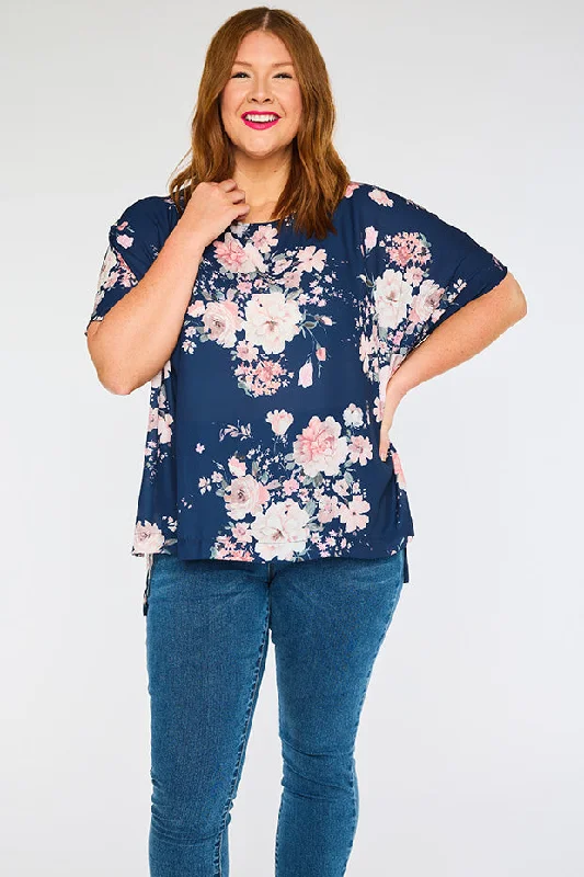 Serena Navy Floral Top