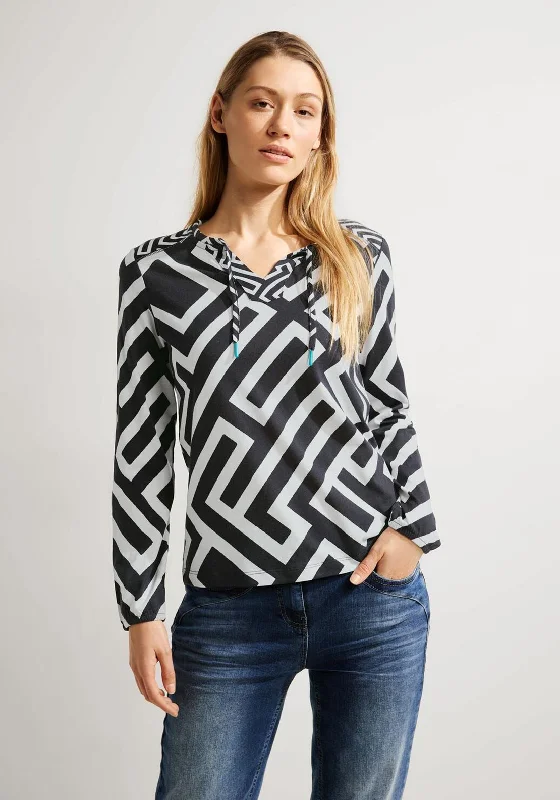 Cecil Graphic Print Tunic Top, Black