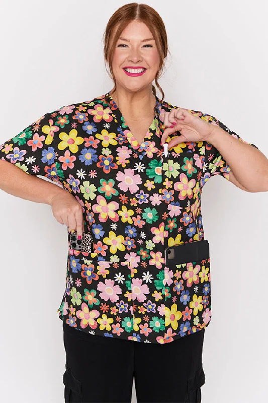 Meredith Daisy Pop Scrub Top