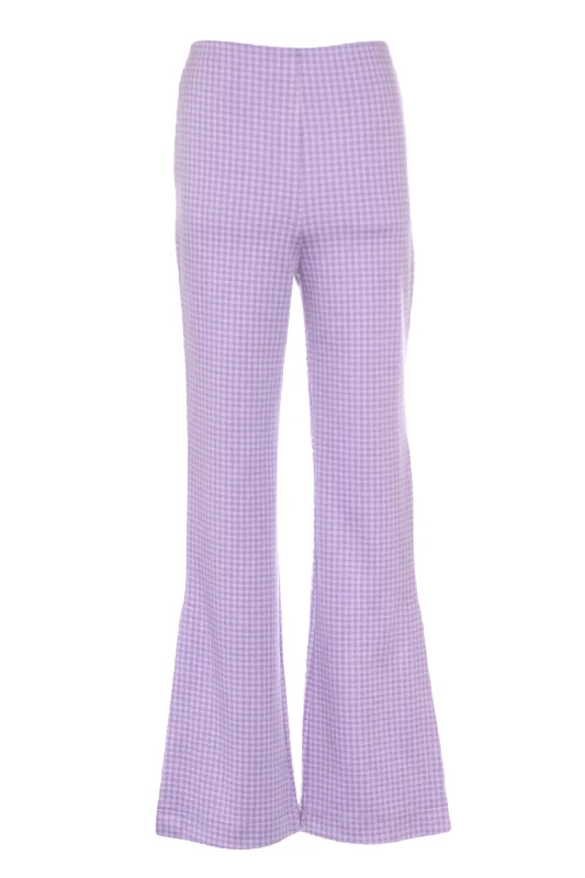 GLASSONS - Lilac houndstooth flare ponte pant! 10