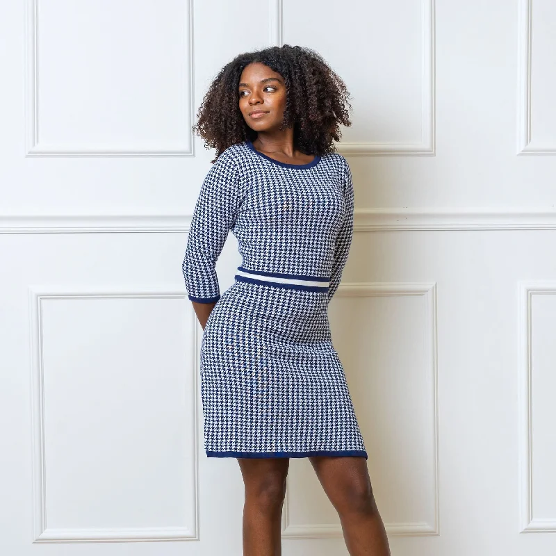 3/4 Sleeve Fit and Flare Sweater Dress