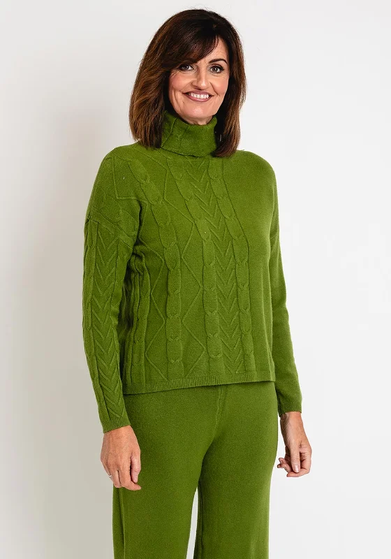 Serafina Collection Cable Knit Jumper, Green