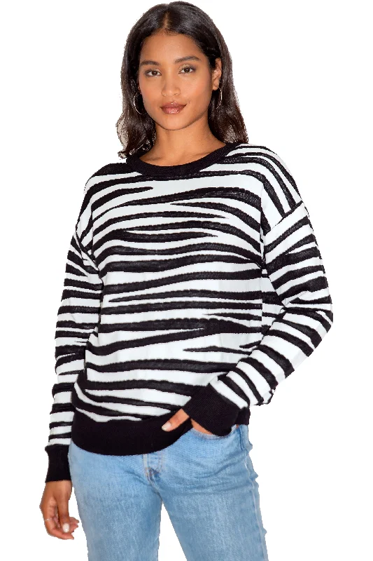 Liquorish Black & White Zebra Jumper