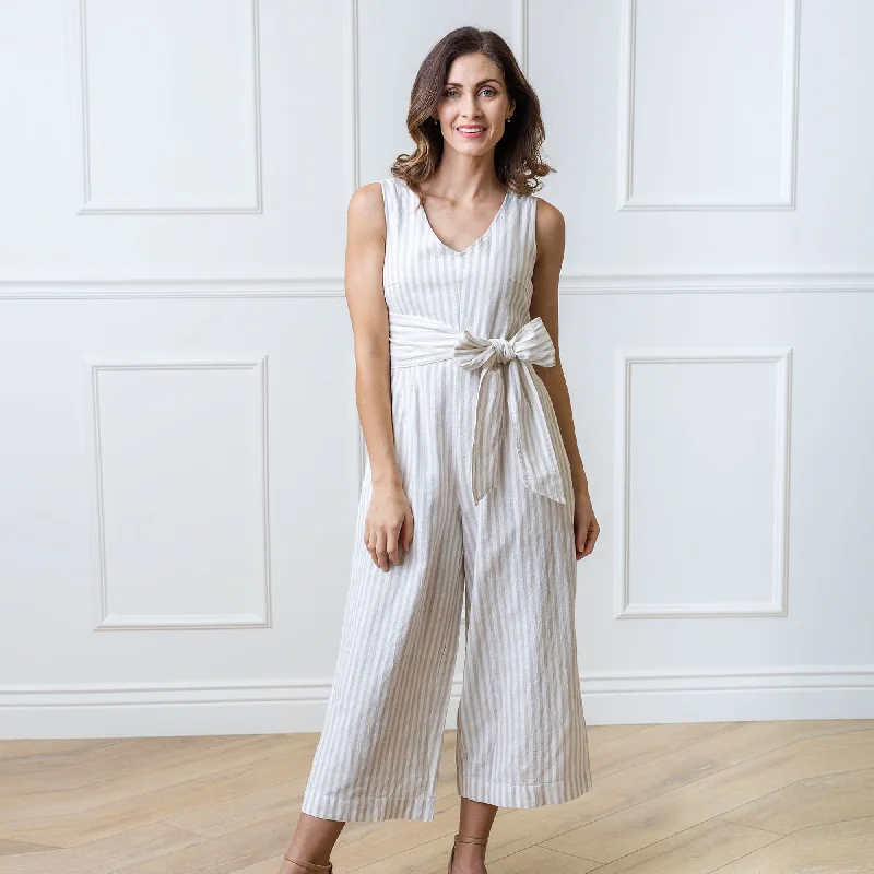 Tie-Waist Wide Leg Jumpsuit