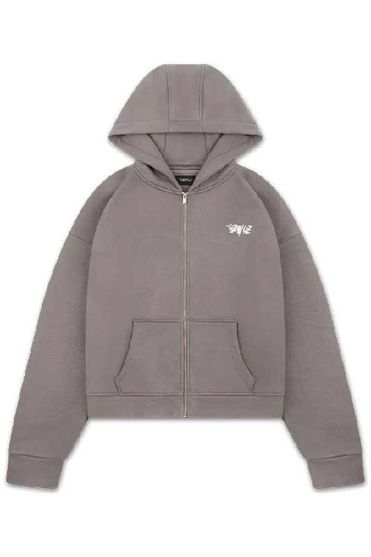 BASIC ZIP HOODIE DARK GREY